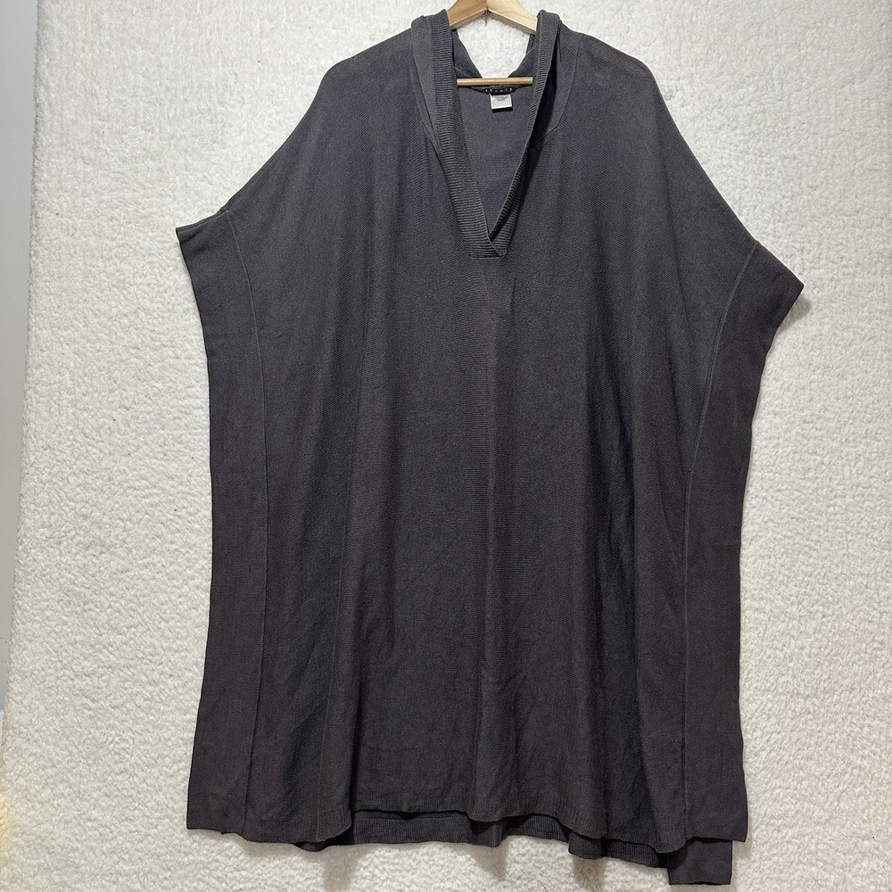 Theory Imara New Cashcotton Brown Hoodie 75% Cotton 25% Cashmere One Size Poncho